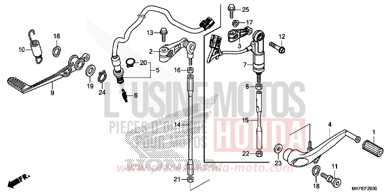 PEDALE de CBR1000RR SP SP1 SP2 GRAND PRIX RED (R380X) 2019